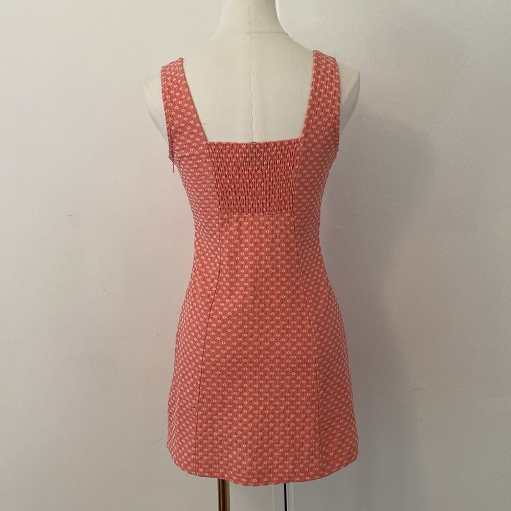 Urban Outfitters Folly Pink Floral Fitted Notched Mini Dress Size Small - Picture 6 of 12